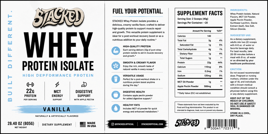 STACKED Whey Protein Isolate (Vanilla)